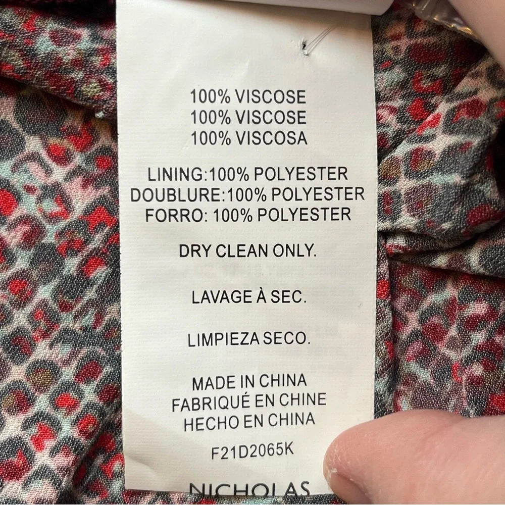 NICHOLAS Eleanor‎ Cross Neck Keyhole Gathered Printed Midi Dress SZ 10 NEW *FLAW - Picture 7 of 16